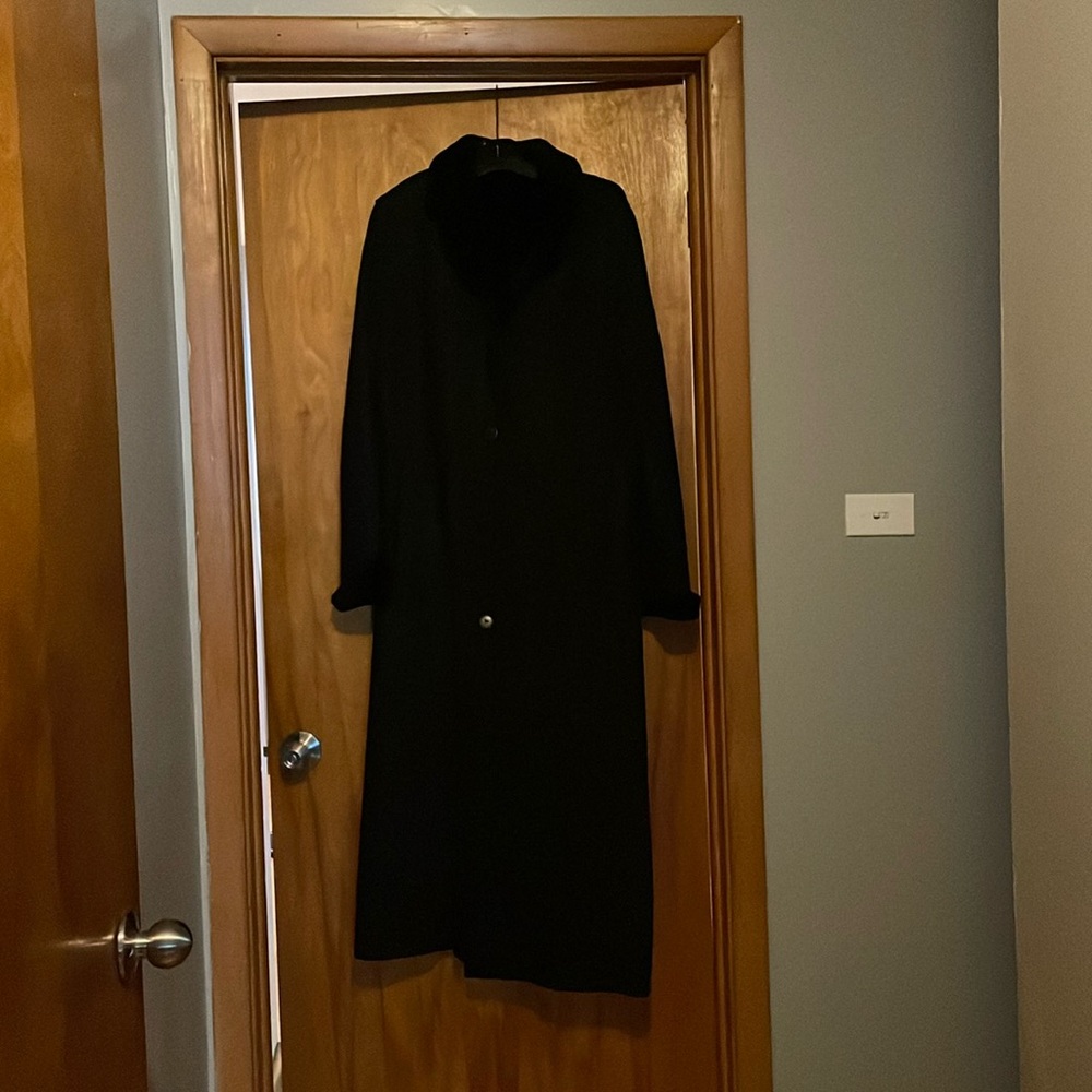 Women’s Black Genuine Shearling Full-Length Coat